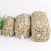 Cosmetic Bag, Assorted hand Block Printed Large Toiletry Bag, Waterproof Wash Bag, Makeup Bag, Travel Bag with Pockets, Jumbo Wash Bag